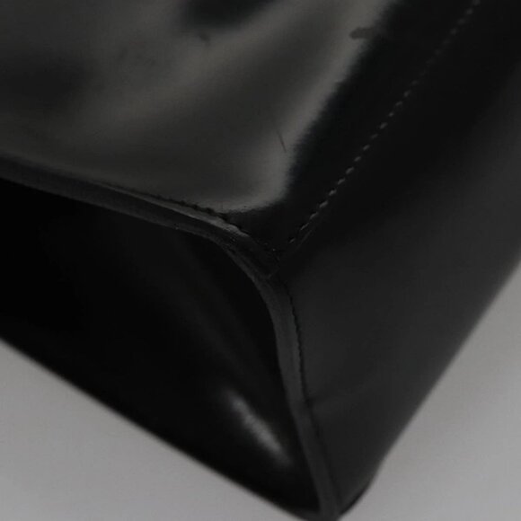 Salvatore Ferragamo Hand Bag Enamel Black Auth 107226 - Picture 5 of 16